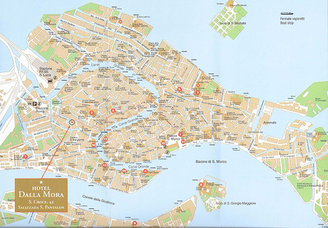 hotel dalla mora mappa di venezia intera.
